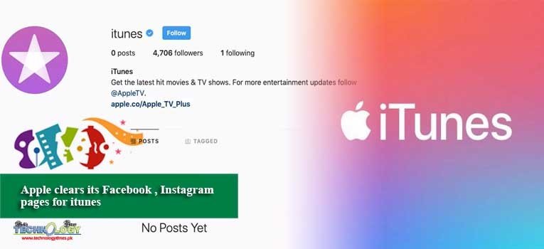 Apple clears its Facebook , Instagram pages for itunes