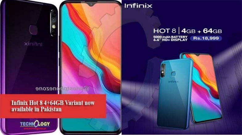 Infinix Hot 8 4+64GB Variant now available in Pakistan