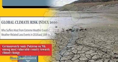 Germanwatch ranks Pakistan on 5th among most vulnerable country towards climate change