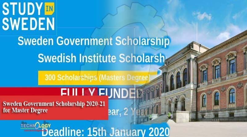 Sweden Government Scholarship 2020-21 for Master Degree