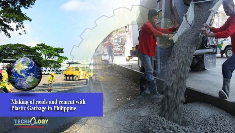 Making of roads and cement with Plastic Garbage in Philippine