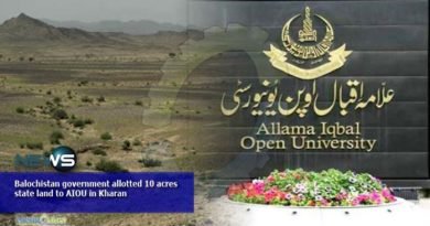 Balochistan government allotted 10 acres state land to AIOU in Kharan