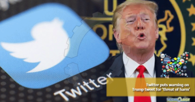 Twitter puts warning on Trump tweet for threat of harm