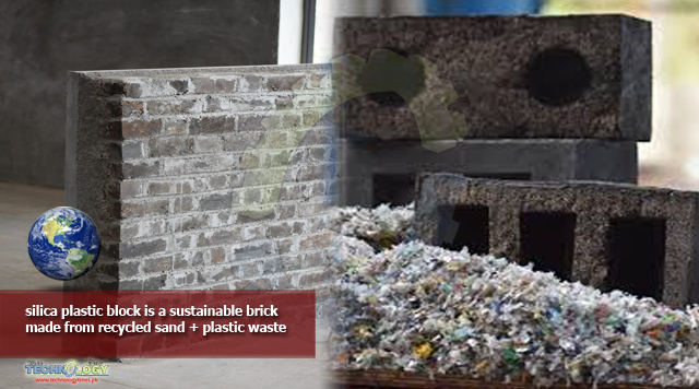 silica plastic block is a sustainable brick made from recycled sand + plastic waste