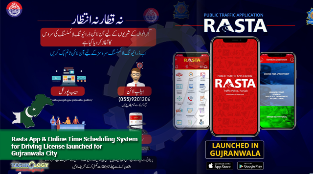 Rasta App & Online Time Scheduling System for Driving License launched for Gujranwala City